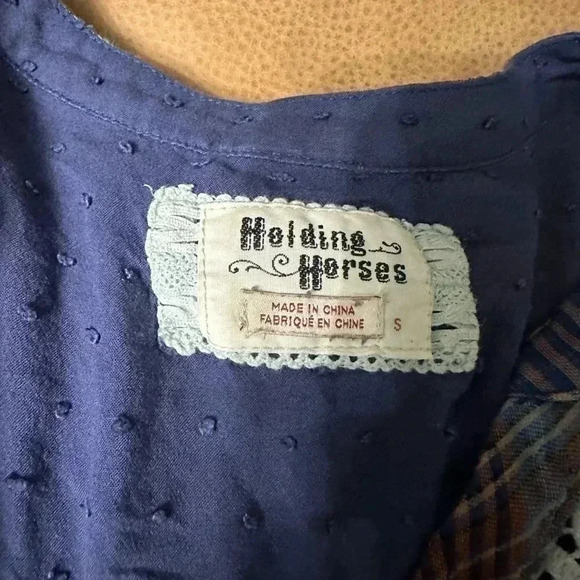 Anthropologie Holding Horses Dress Tunic Plaid Hi-Lo Button Up Womens S - Picture 8 of 11